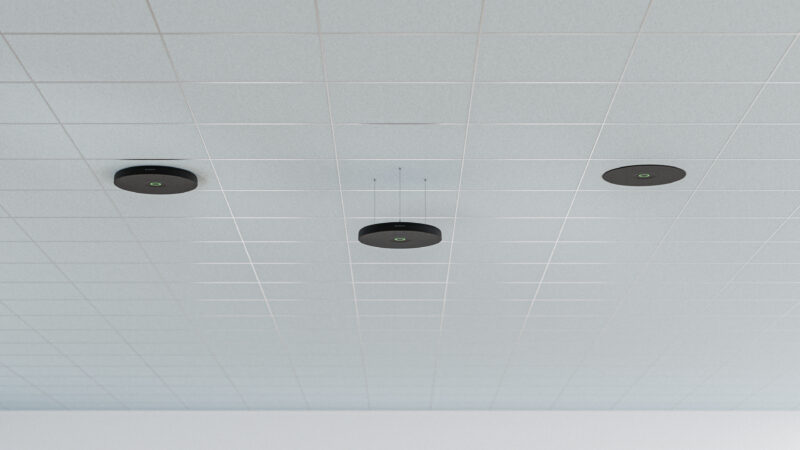 Unlike the TCC 2, TCC M is round, but does offer the same ceiling installation choices – surface mounted, suspended, or flush mounted